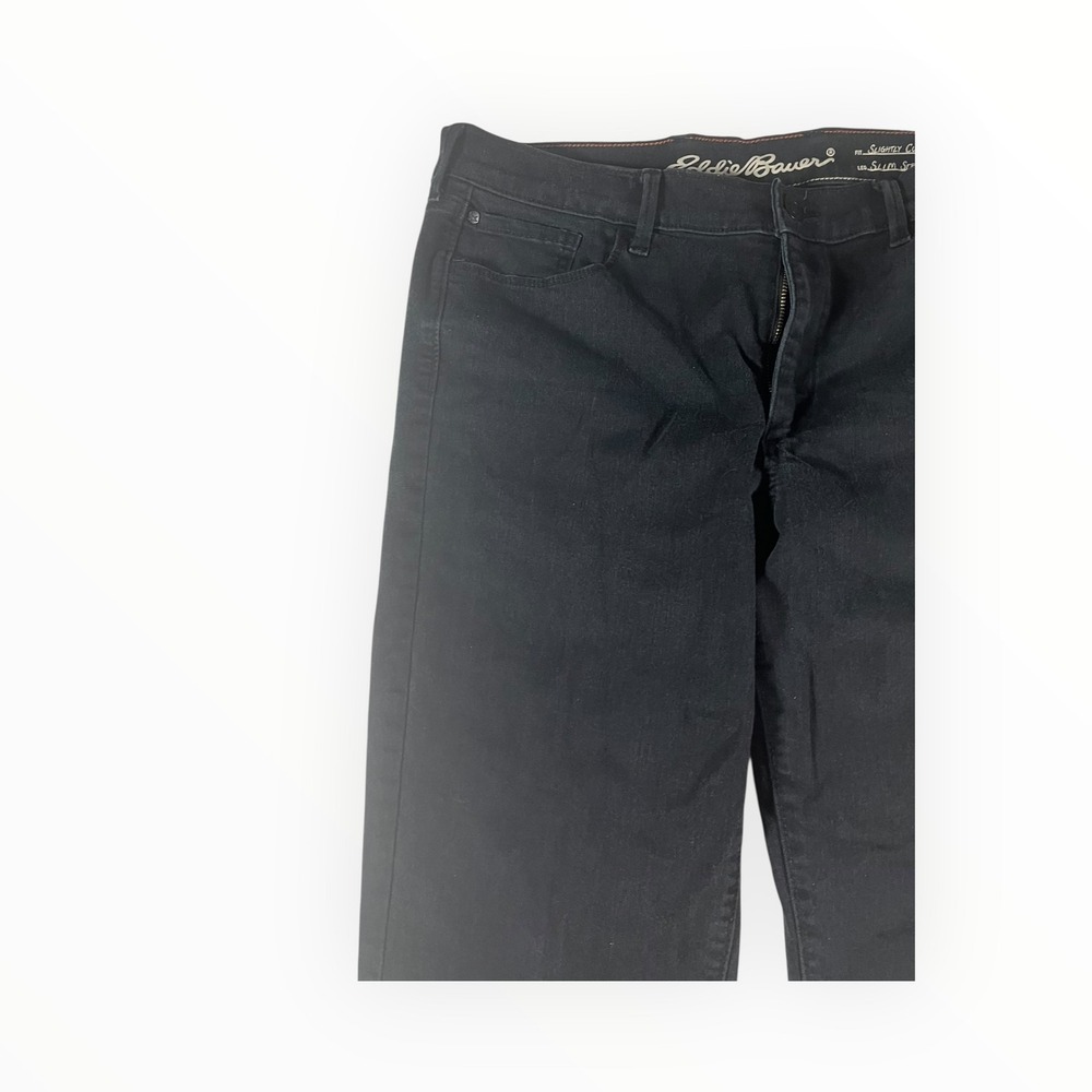 Eddie Bauer Women's Black Curvy Fit Straight Leg Jeans Size 14 - Picture 6 of 16